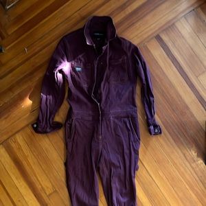 Wildfang Essential Coveralls Burgundy Sz Small